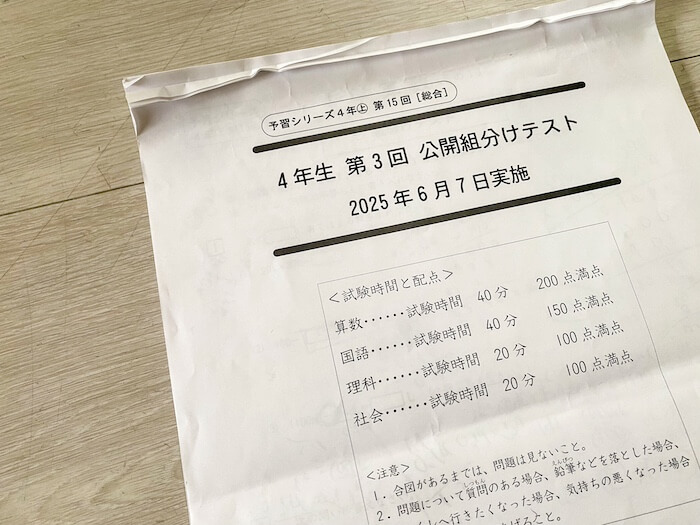 6年生第3回公開組分けテスト バックナンバー】四谷大塚6年生 第3回公開組分けテスト 対策